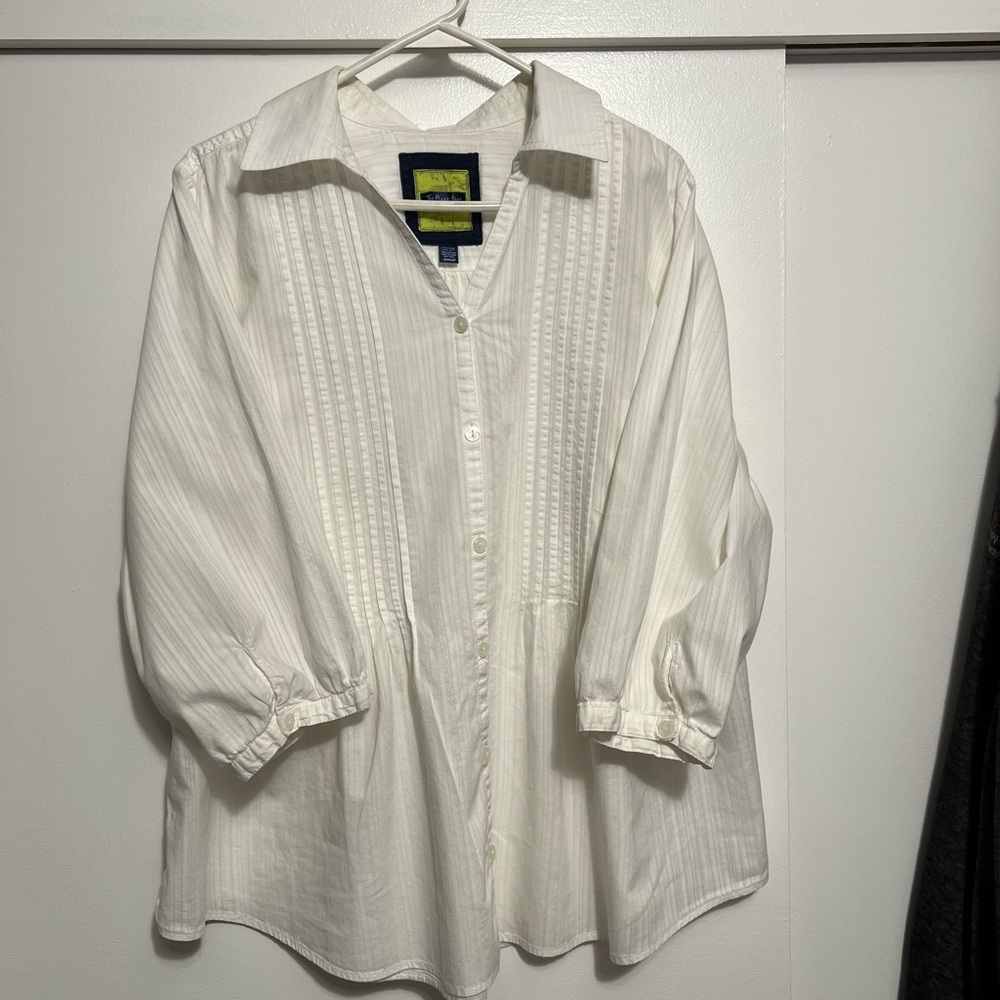 White pleat blouse